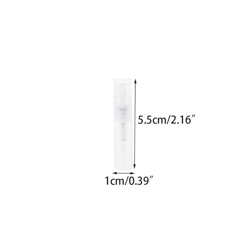 Garrafa de pulverizador plástica pequena u2jd dos recipientes cosméticos das garrafas vazias do pulverizador do perfume 2ml