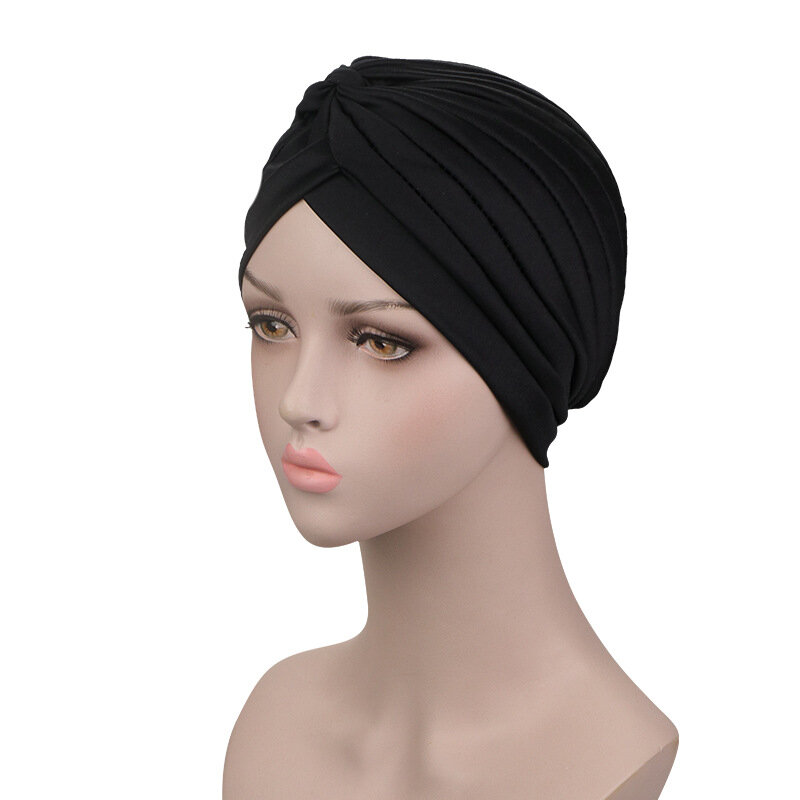 YOHITOP-pañuelo para la cabeza para mujer musulmana, sombrero indio Baotou, turbante elegante con volantes, Bandana para quimio, envío gratis