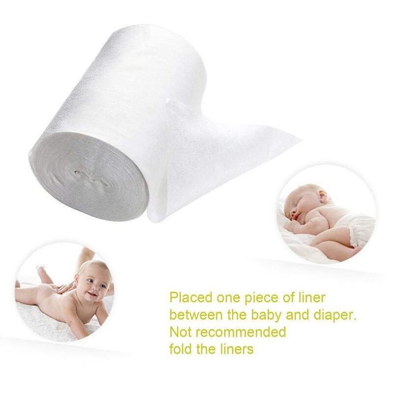 100 Sheets for 1 Roll Baby Flushable Biodegradable Disposable Cloth Nappy Diaper Bamboo Liners 100 Sheets for 1 Roll 18cmx30cm