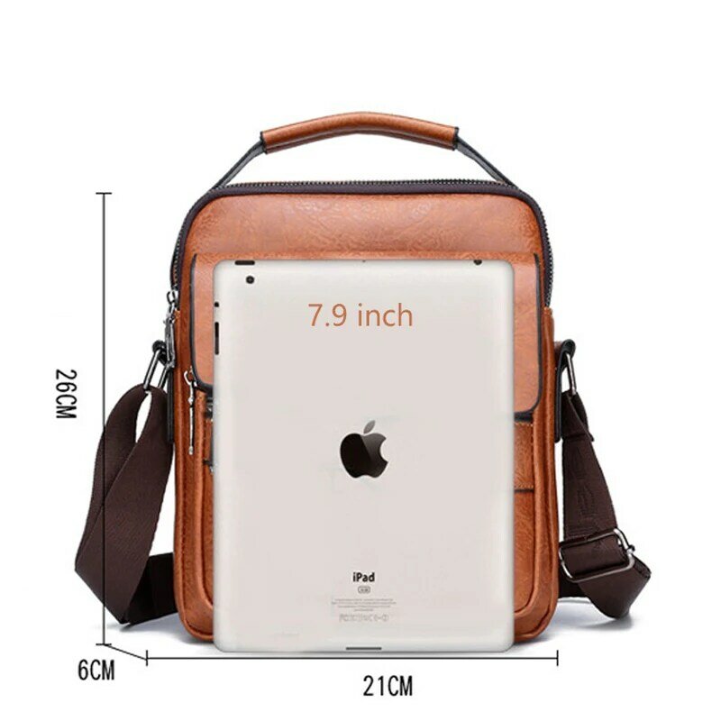 Мужские Наплечные сумки из спилка, офисный мессенджер для Ipad 9,7 дюйма, деловая коричневая слинг-сумка, портфель на плечо