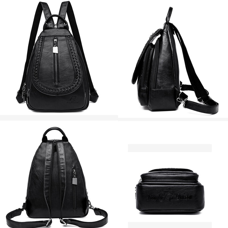 Women Leather Backpacks High Quality Female Backpack Chest Bag Casual Daily Bag Sac a Dos Ladies Bagpack Travel School Back Pack
