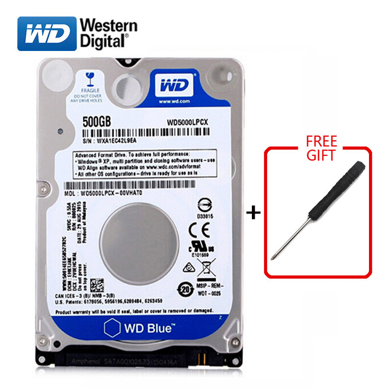 Original Disassembled USED Hard Drive For WD Brand 500Gb Etc 2.5" HDD SATA 3-6Gb/s 8-16M 5400-7200RPM Laptop Internal Blue Disk