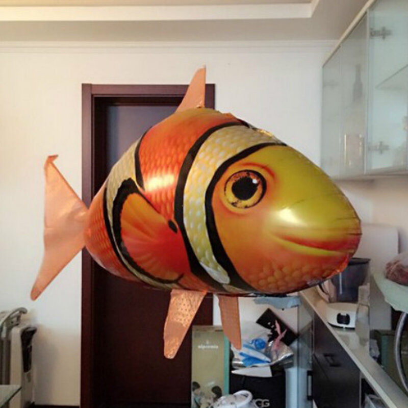 Air Swimming Fish Toys Drone Nemo Inflatable Shark Clownfish Helium Balloon Flying Fish Toy Air Swimming Fish