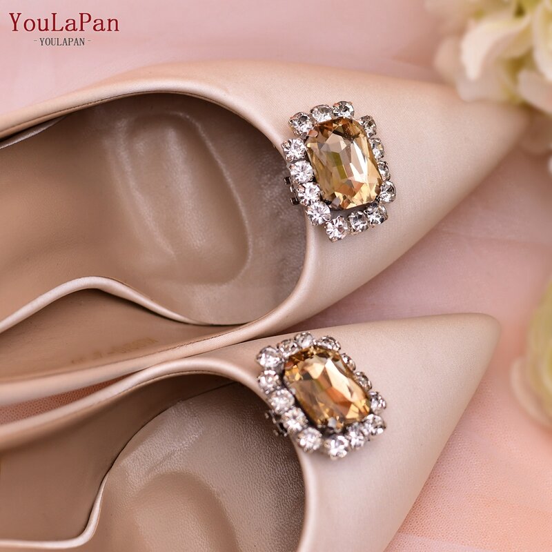 YouLaPan-Clips para zapatos de novia, accesorios elegantes para fiesta de boda, adornos de diamantes de imitación, X44