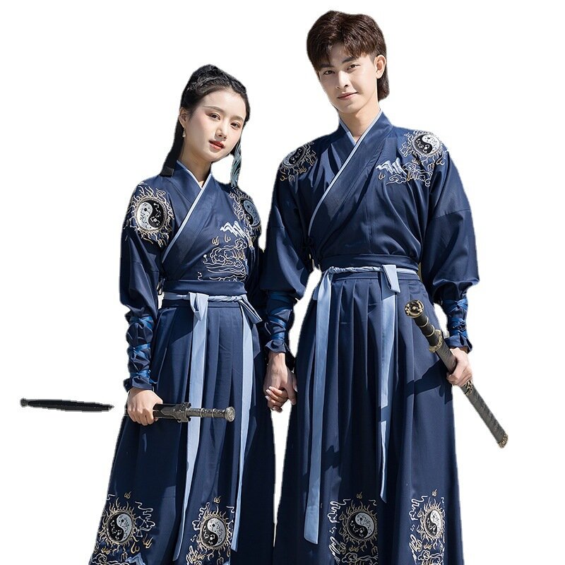 Hanfu Robes for Couples Traditional Chinese Crane Embroidery Dress Top Japanese Samurai Party Cosplay Costume Festival Outfits