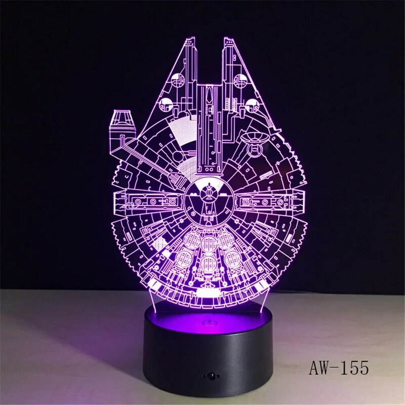 Baru Desain 3D Lampu LED Lampu Malam dengan USB Kabel Pencahayaan Sebagai Dekorasi Ruangan Dalam Ruangan 7 Warna Ulang Tahun DecoAW-155
