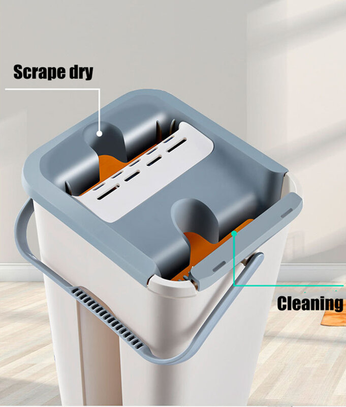 Hard Floor Flat Mop Microfiber Magic Mops Bucket Household Cleaning Dirty Dust Free Hand Washing Drying Squeeze Balai Mopping