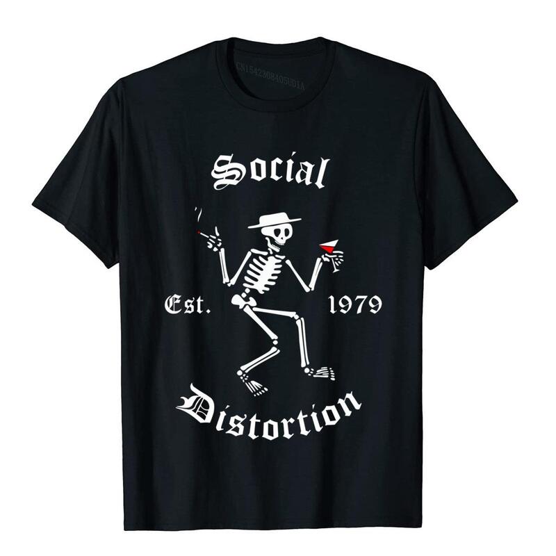 Arte social do vintage distorção banda música 1979 legends presentes camisetas de grandes dimensões desenhador dos homens t camisas de algodão topos t confortável