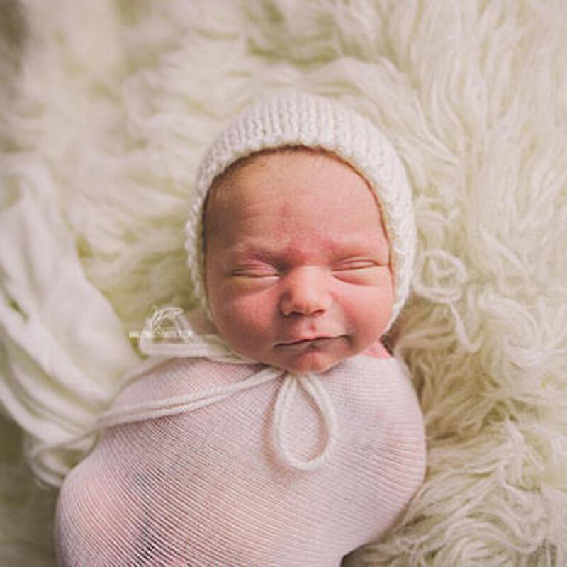 Bebê foto adereços envolto pano cor pura doce cobertor do bebê recém-nascido estiramento de malha pano envolvimento ambos os meninos e meninas