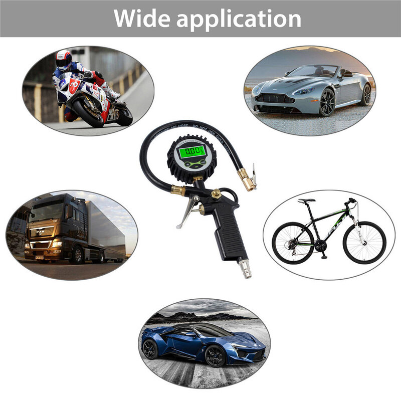 Inflator Hose With Tyre Tester Gauge Motorcycle TPMS Tire Pressure Monitor System Test Diagnostic Tool Car Accessories Universal