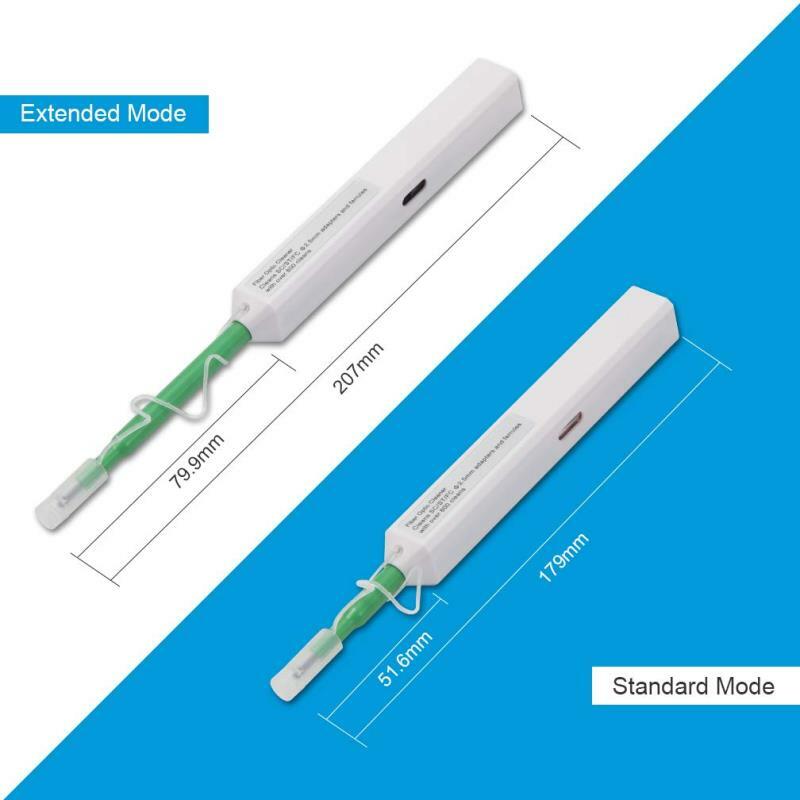 5 Stück 1,25mm 2,5mm lc sc fc st ein Klick Glasfaser reiniger Stift verbinder Adapter und Ferrulen 800-fache Reinigung