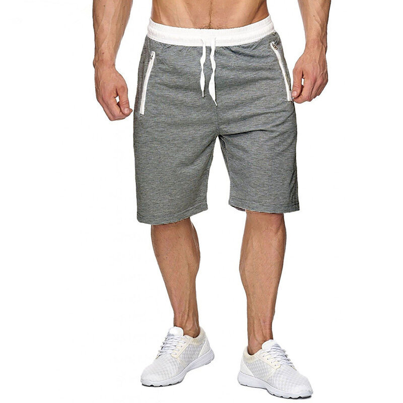 Pantalones cortos deportivos a la moda para hombre, ropa deportiva de verano para correr, informal, con cordón, para culturismo, para la playa