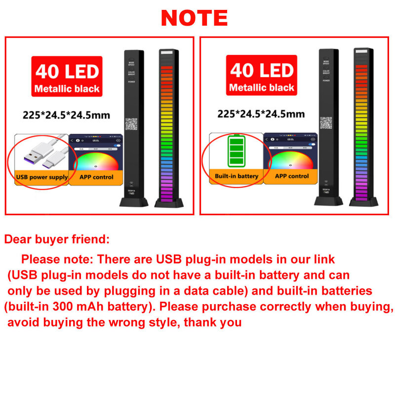 RGB Kontrol Suara Lampu LED Lampu Pickup Kontrol Aplikasi Lampu Ritme Diaktifkan Suara Lampu LED Warna RGB Lampu Sekitar Musik