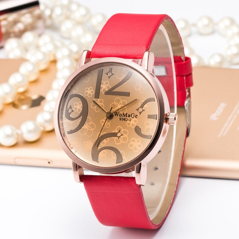 女性のためのファッショナブルな腕時計,革の腕時計,クォーツ