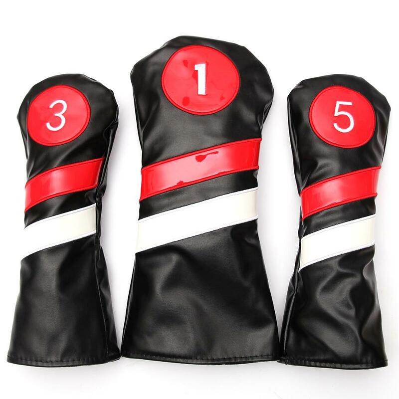 Golf Club #1 #3 #5 Hout Headcovers Driver / Fairway Rescue Woods / Hybrid Pu Leather Hoofd covers Set Protector