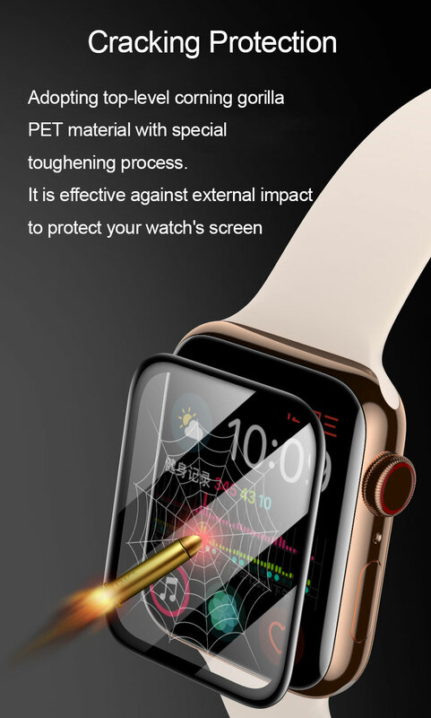 PET + PMMA waterproof screen protector for apple watch 5 4 3 38MM 40MM 44MM 42MM Not Tempered soft glass film for Iwatch 4/5