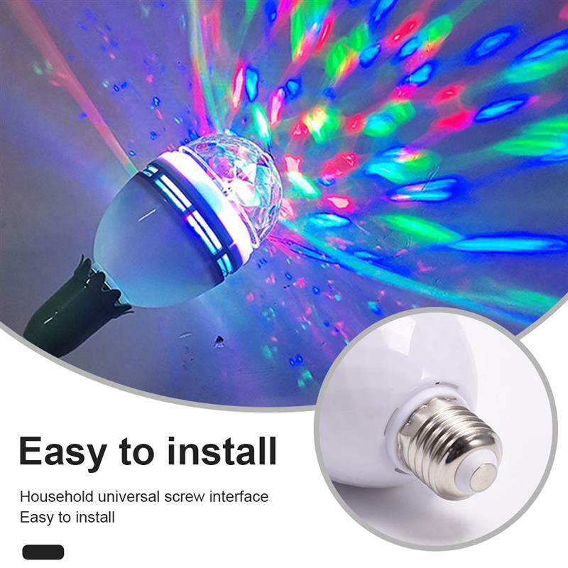 E27 LED RGB Lamp 3W Bulb Magic Color Projector Auto Rotating Stage Light AC85-265V 220V 110V For Holiday Party Bar KTV Disco