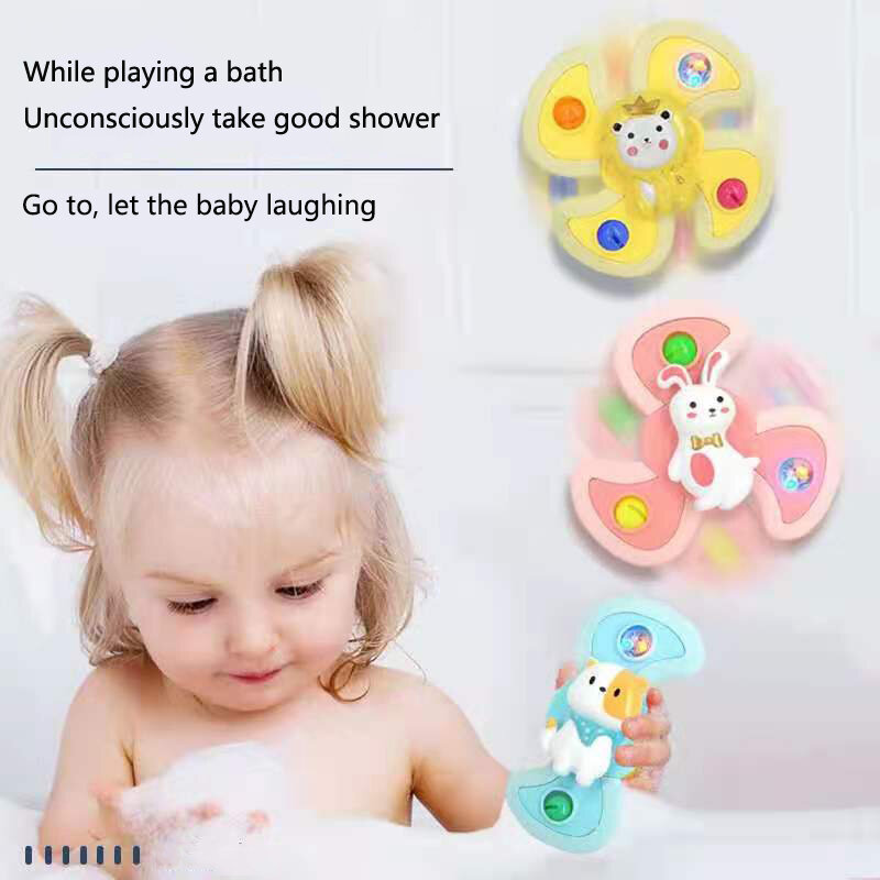 Clochette gyroscopique pour enfants, jouets de sécurité pour les nourrissons et les jeunes enfants qui poussent des animaux dans la salle de bain