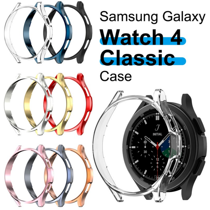 Case untuk Samsung Galaxy Watch 4 Classic 46Mm/42Mm TPU Plated All-Around Anti-Fall Cover Bumper Samsung Galaxy Watch 4 40Mm 44Mm
