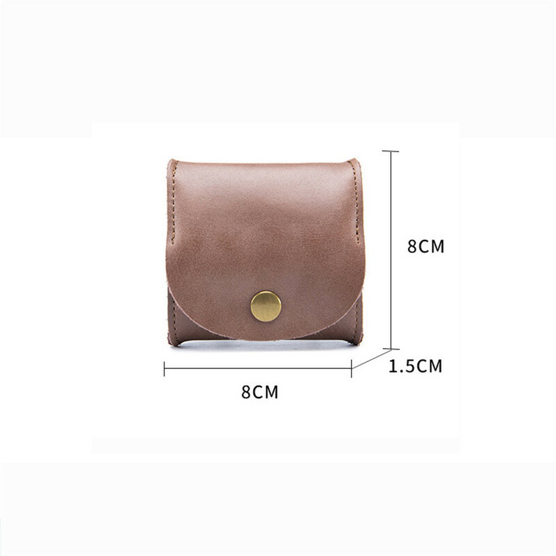 1Pcs Japanese-style Mini Wallet For Men's and Women's Square Earphone Bag Small Storage Coin Purse PU Leather Button Vintage New