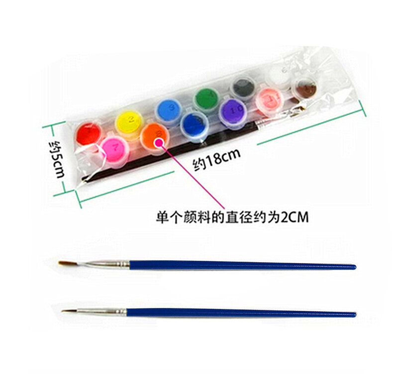 12 colori con 2 pennelli blu vernice per set colori acrilici per pittura a olio Nail art vestiti arte pittura murale digitale AOA003