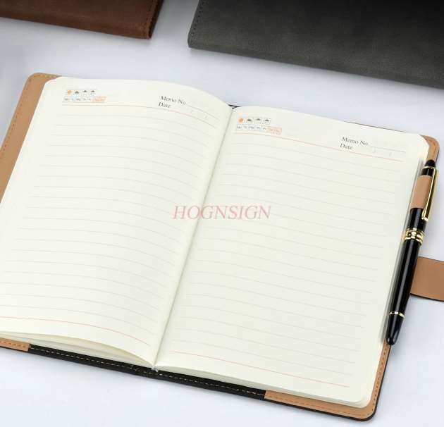 Buckle notebook stationery book thick A5 business notepad work diary simple leather