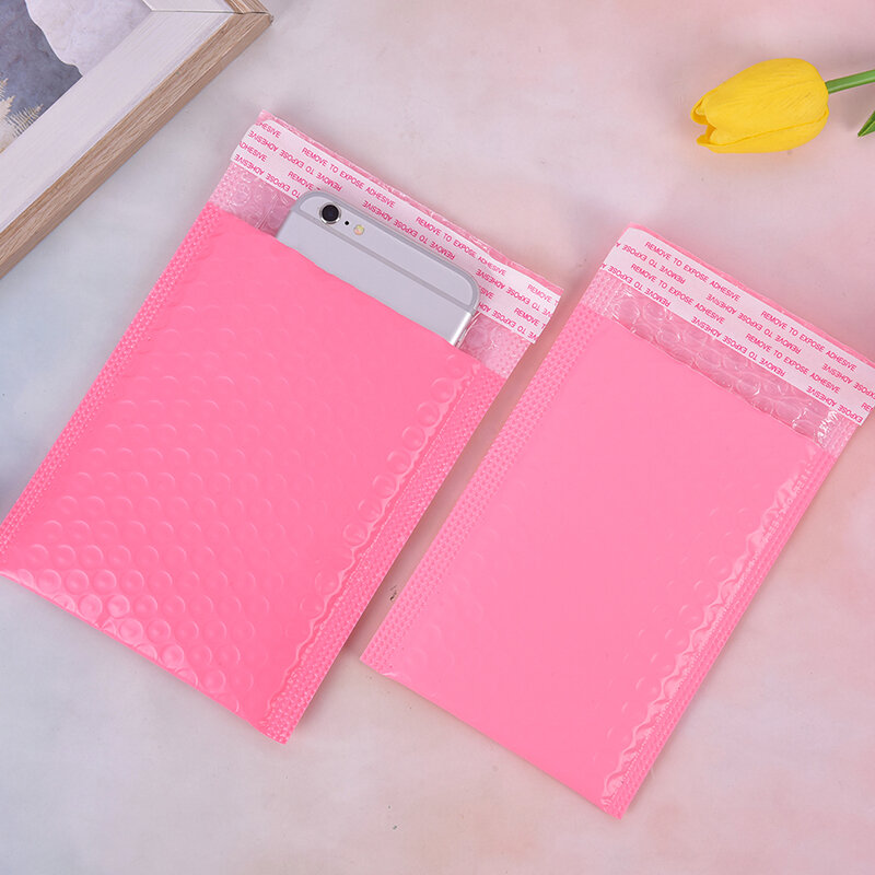 10 unids/lote rosa de papel de burbuja sobres de correos acolchados sobres regalo bolso de burbuja sobre de correo bolsa de embalaje bolsas de envío Mailer bolsas