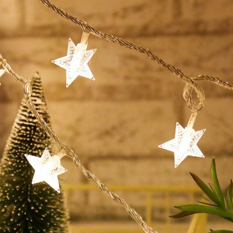 СВЕТОДИОДНАЯ Гирлянда в виде звезд, яркая водонепроницаемая лампа, теплсветильник свет, декоративная энергосберегающая Рождественская гирлянда для дома