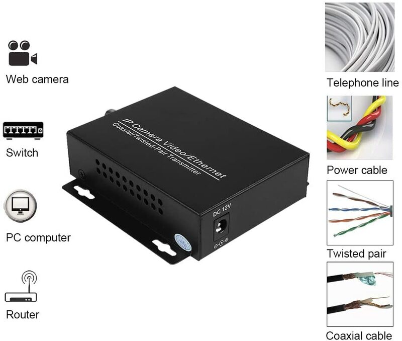 1 Pasang IP Extender Over Coax IP HD Jaringan Transmisi Koaksial Extender EOC Converter untuk CCTV