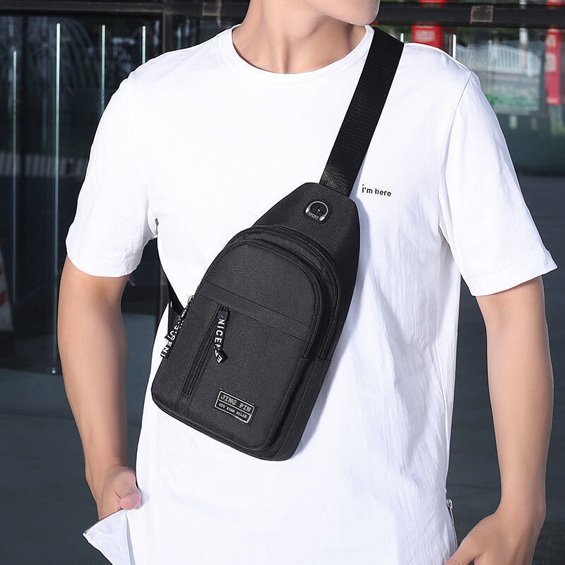 Nowe męskie torby na ramię torba na klatkę piersiowa wielofunkcyjny torba podróżna na ramię torba ze sznurkiem 1pc