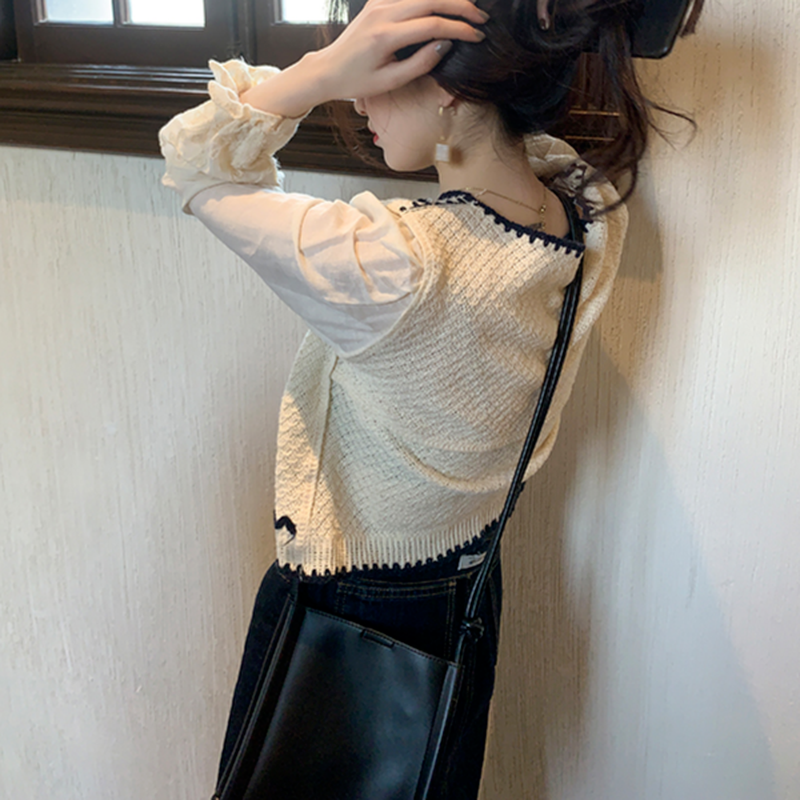 Chemises à manches longues pour femmes, broderie Vintage, loisirs, col en v, étudiant Harakuju Kawaii hauts Style coréen chemisier féminin