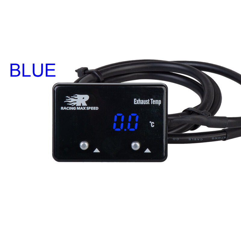 Alat Pengukur Suhu Knalpot Mobil dengan Sensor Mini LED Tampilan Digital DC12V Persegi Alat Pengukur Suhu Gas EGT EXT