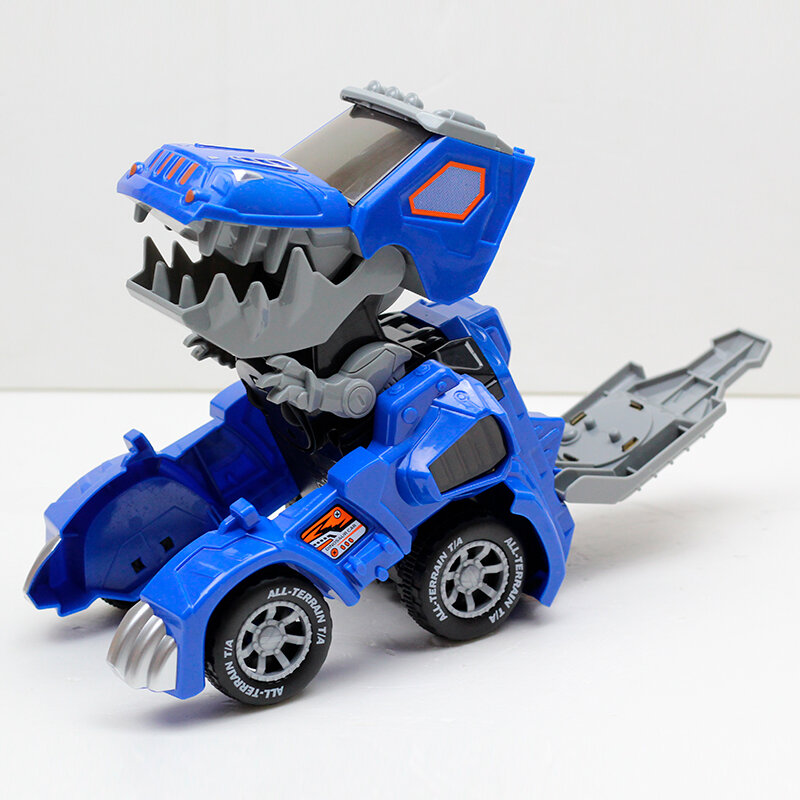 전기 변형 공룡 지프 장난감 어린이 장난감 선물, LED 빛 소리 변형 공룡 장난감 자동차