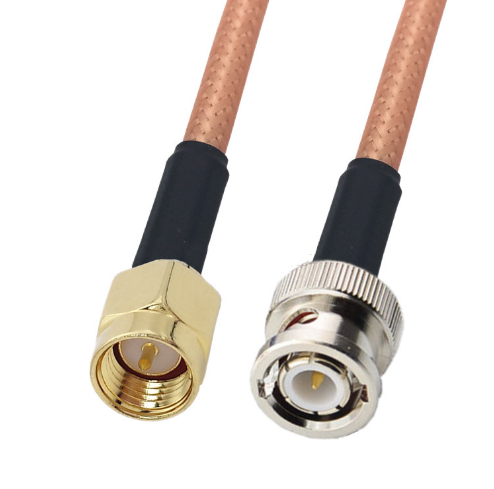 RF Coaxial Jumper Pigtail Cable, SMA macho para conector macho BNC, RG142