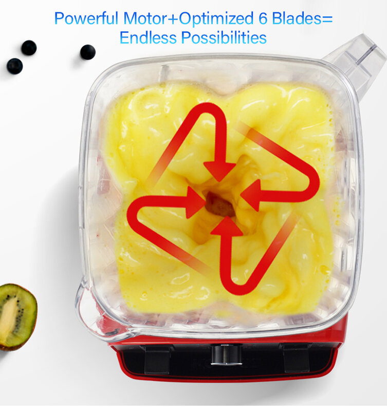 BPA Free 3HP 2200W Heavy Duty handlowy mieszalnik sokowirówka High Power robot kuchenny Ice Smoothie Bar Blender do owoców