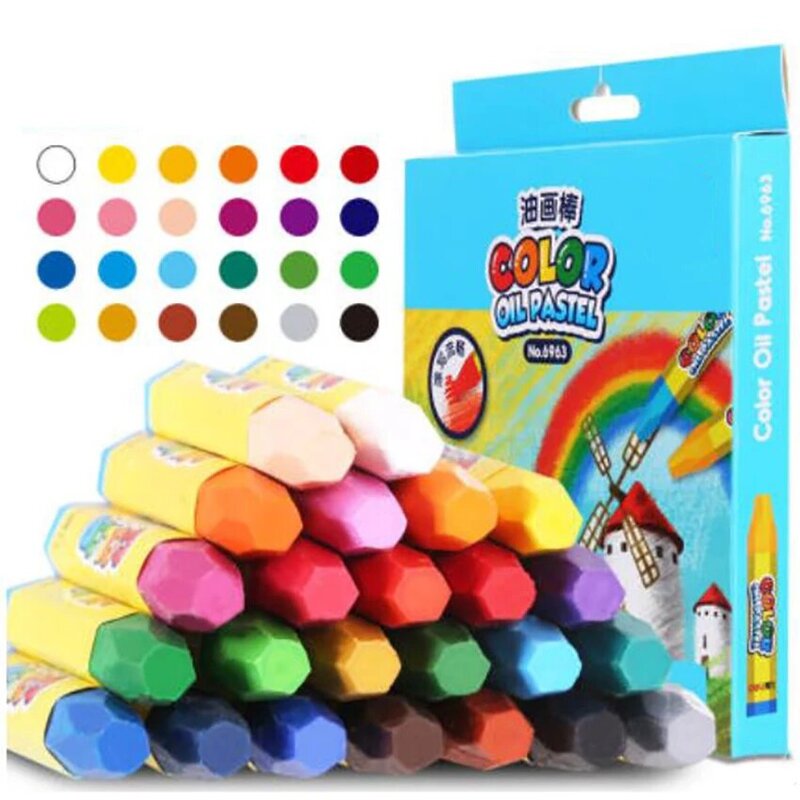 Crayons pastel colorés pour enfants, crayon de peinture graffiti, crayon de dessin mignon, crayon de papeterie, bricolage, 12 couleurs, 18 couleurs, 24/36 couleurs, 1 ensemble