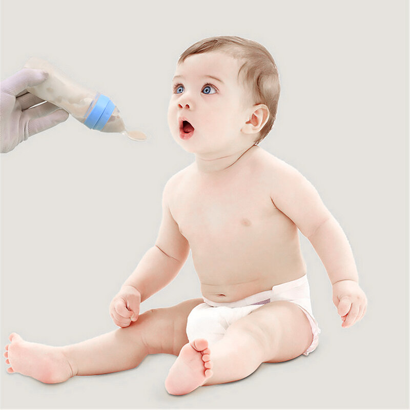 120ml Baby Silikon Fütterung flasche Neugeborenen Kleinkind Nahrungs ergänzungs mittel Reis Müsli Spender Löffel, rosa