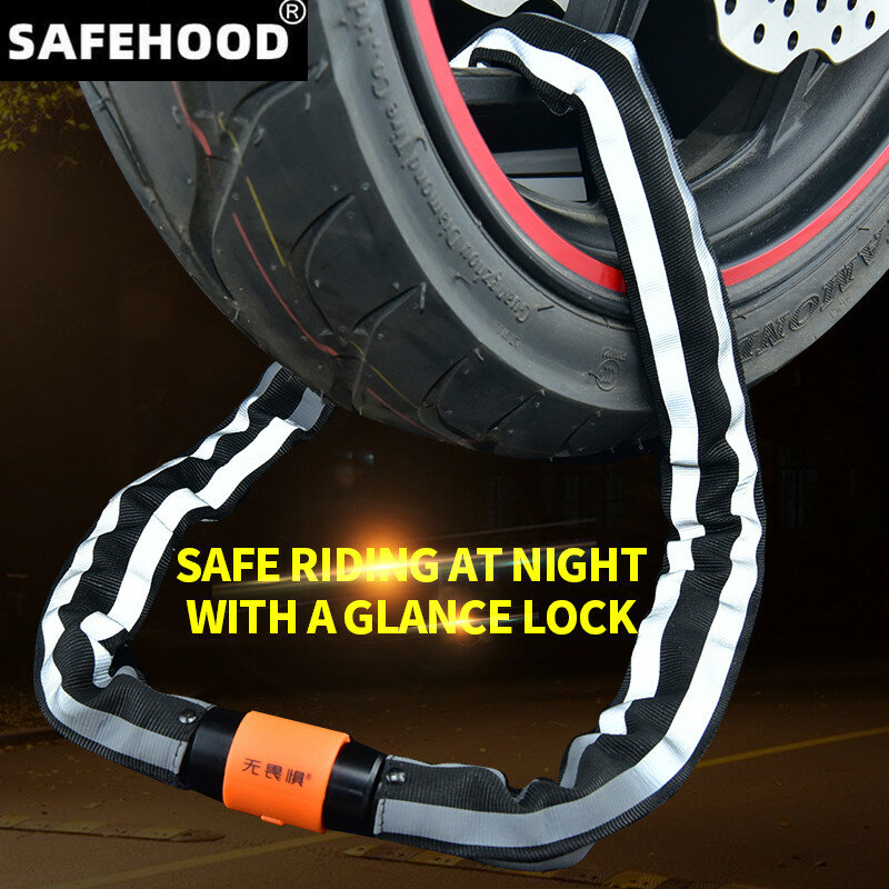 Bike Chain Lock Security Anti-theft Bicycle Lock Chain with Keys Lengthen Chain Lock for Motorcycle Bicycle Accessories