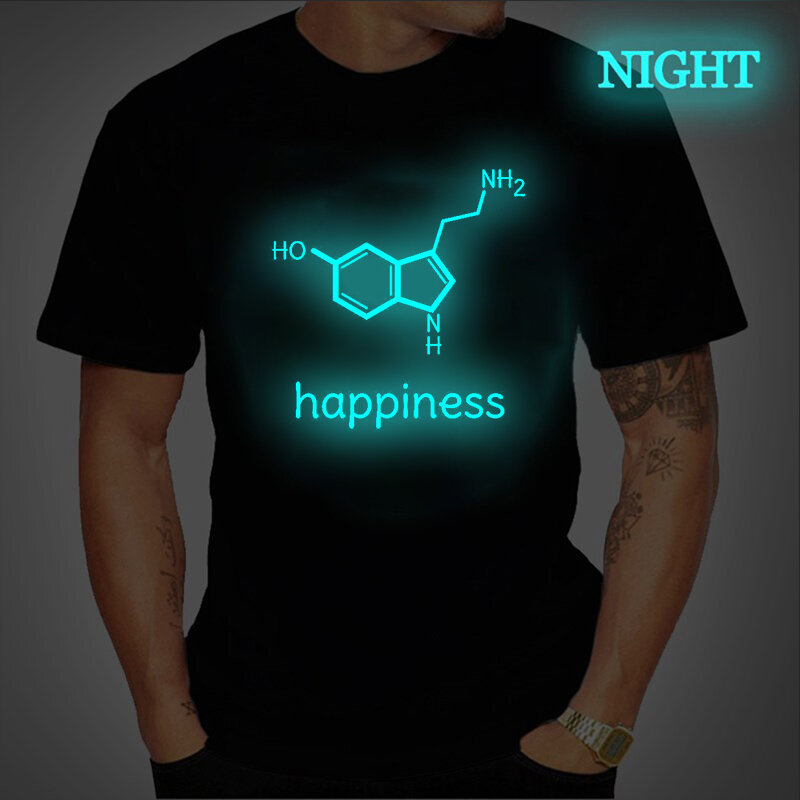 Camiseta engraçada de algodão, camiseta da ciência da felicidade, física, biologia, amantes de máscara, casual, verão, preta, unsiex