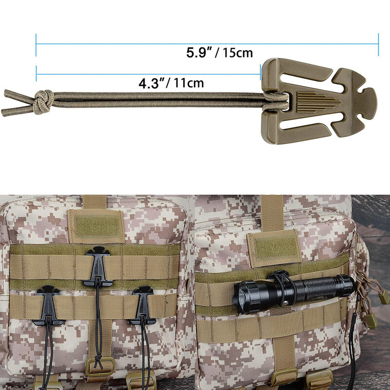 D-Ring Grimloc Locking Gear Clipe Webbing Strap, Tactical Backpack, Web Dominator Cordas, Molle Acessórios Kit Anexo, 25