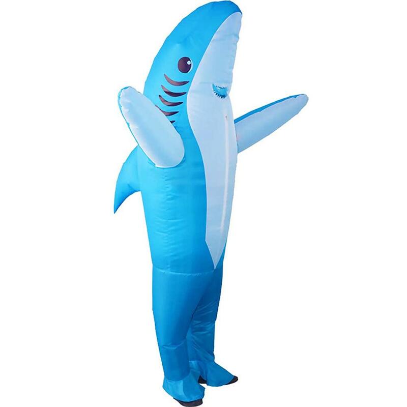 Traje inflável do tubarão para adultos, roupa cosplay, vestido extravagante, macacão do partido, adereços engraçados da fotografia, suporte do brinquedo