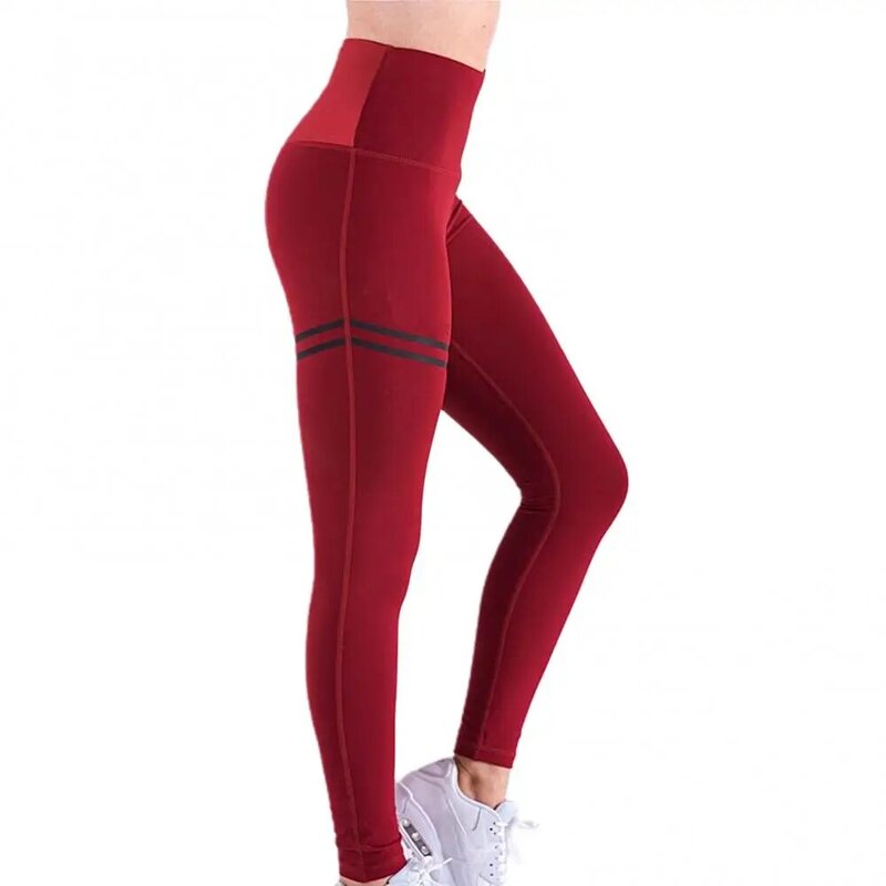 Legginsy damskie Fitness wysokiej talii Hip Lift bezszwowe legginsy treningowe sportowe paski spodenki do ćwiczeń spodnie na 2021 wiosna jesień
