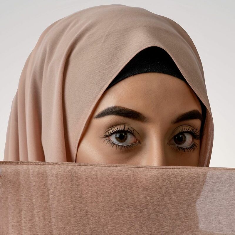 2021 패션 여성 솔리드 쉬폰 머리 스카프 인스턴트 히잡 스카프 이슬람 목도리 이슬람 히잡 아랍 랩 헤드 스카프