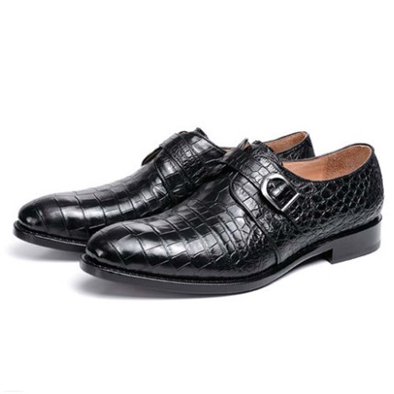Ouلوير جديد وصول تايلاند استيراد التمساح حذاء رجالي جلد الأعمال الترفيه الرجال أحذية سوداء أحذية رجالي