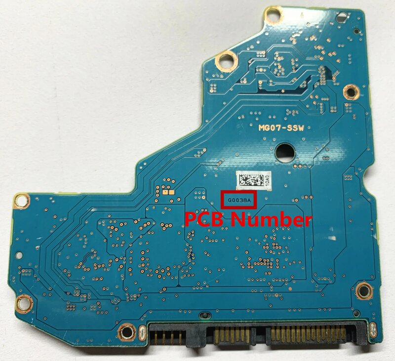 Toshiba Logic Board Nomor: G0038A , 10A0 MG07-SSW FKR38E A0038A P-18 SATA 3.5