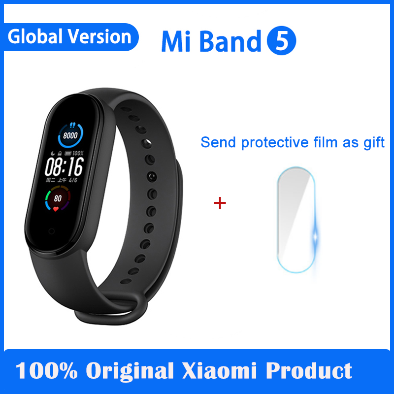 Originele Xiaomi Mi Band 5 Smart Miband5 Armband Global Versie Kleurrijke Screen Hartslag Fitness Tracker Bluetooth 5.0