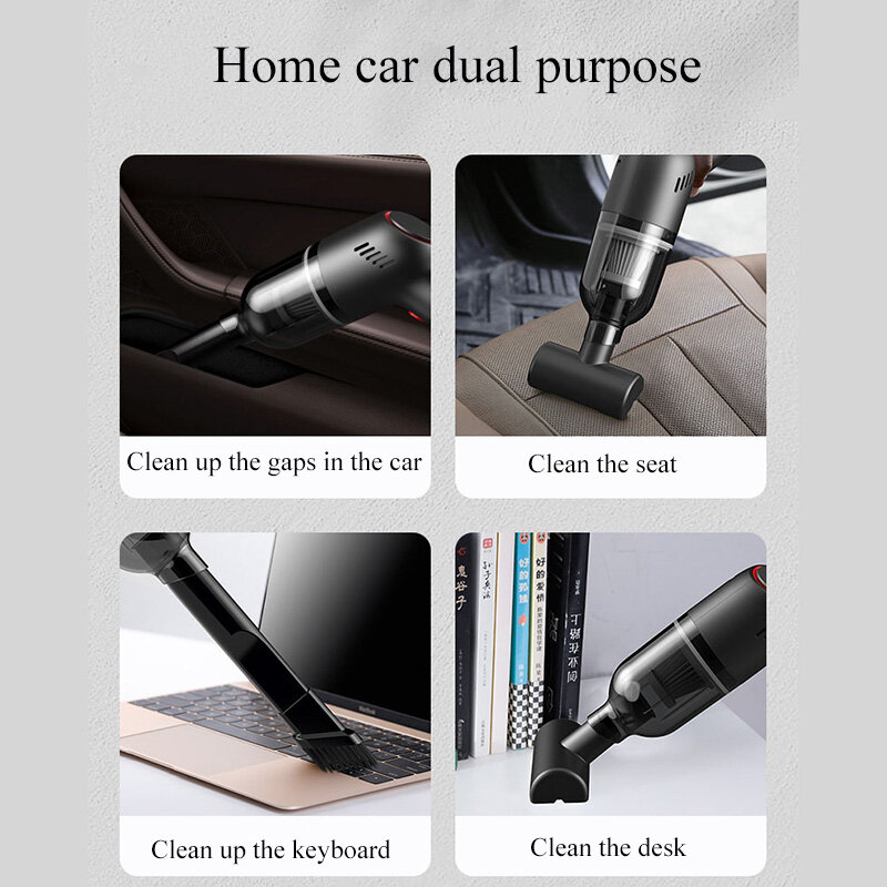 Mini aspirapolvere portatile per auto per macchina aspirapolvere senza fili per elettrodomestici per la casa 8000Pa prodotti per auto ad aspirazione forte