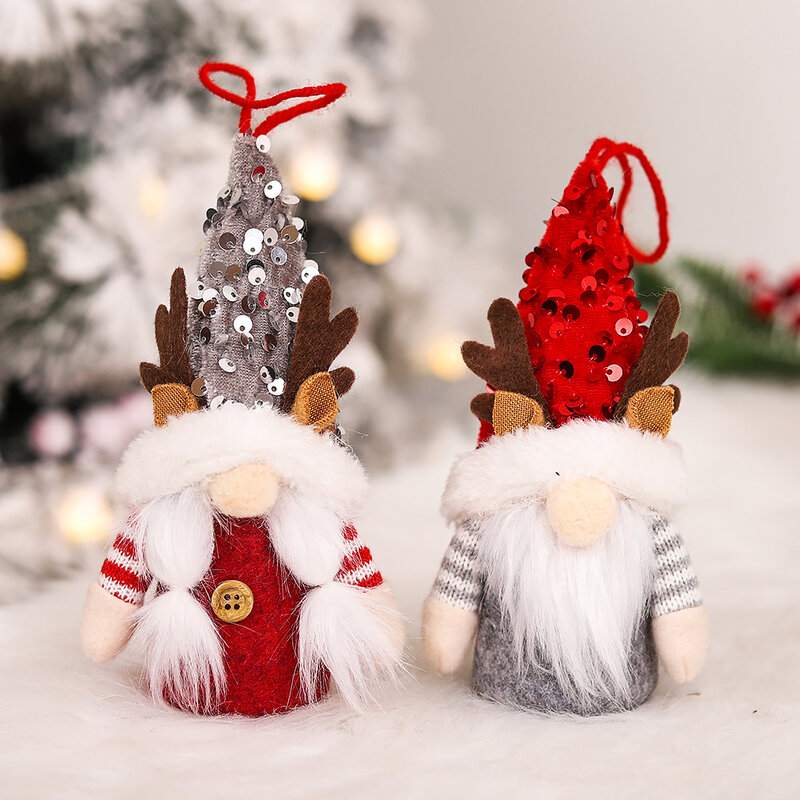 Natal pendurado pingentes papai noel bonecas decorações da árvore de natal para casa natal enfeites de natal artesanato 2022 ano novo