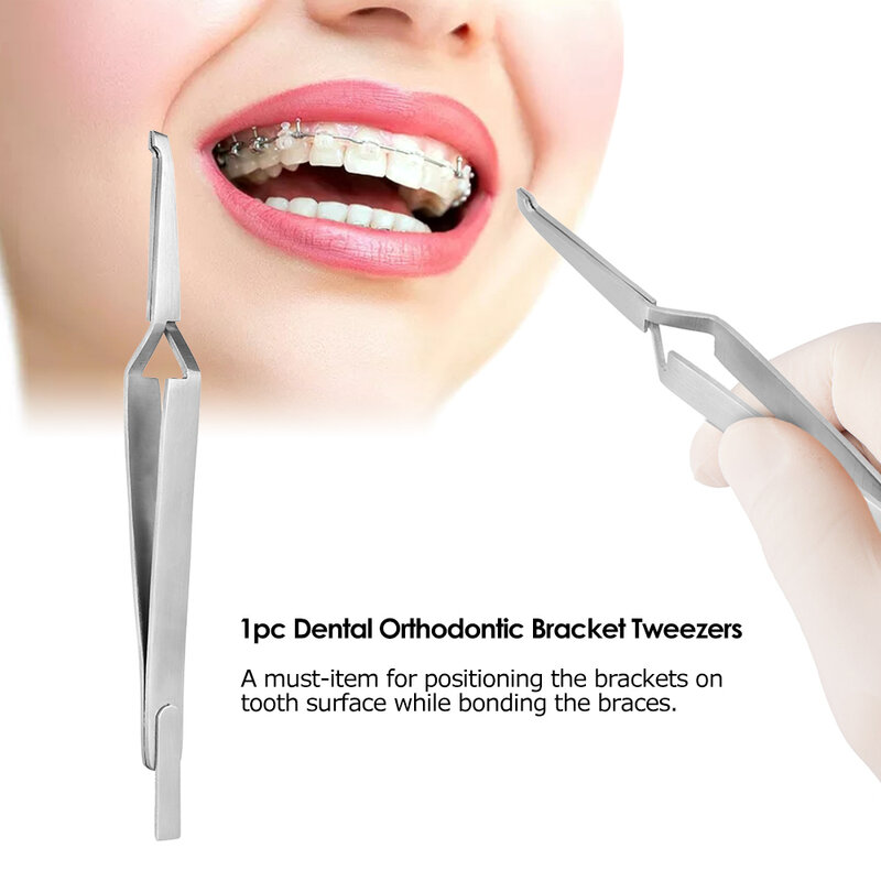 Dental Bracket Tweezers Orthodontic Reverse Action Serrated Dentistry Instruments Stainless Steel Dental Tools Dentisty