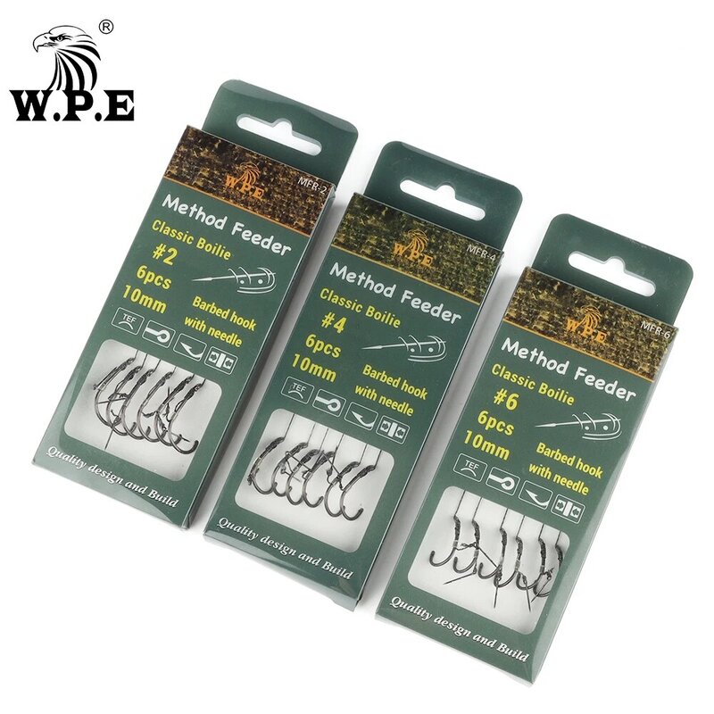 W.P.E 6pcs/pack Carp Fishing Ready Tied Chod Rigs 2#/4#/6# Metal Bait Spike Method Feeder Boilie Fishing Accessories Rig Tackle